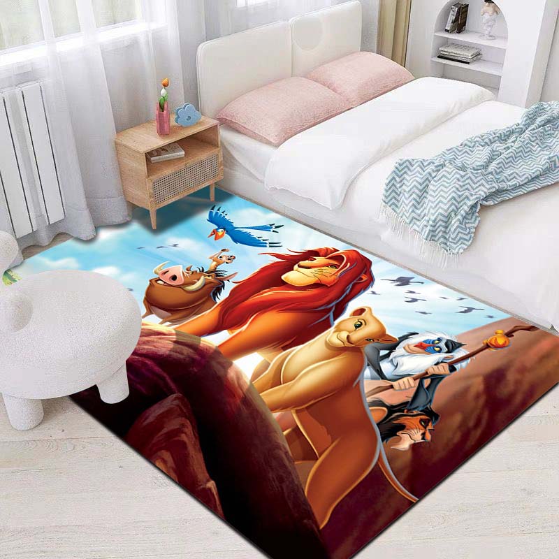 1 Stück Disney König der Löwen Druck Teppich für Wohnzimmer Schlafzimmer Kinderzimmer Heimdeko Bereichsteppich Rutschfeste Matte Spielmatten Luxus Geschenk