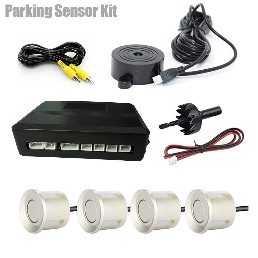 Video Parking Sensor Kit Car Reverse Backup Radar Assistance Auto Monitor Digital Display Car Monitor Buzzer Alert Alarm