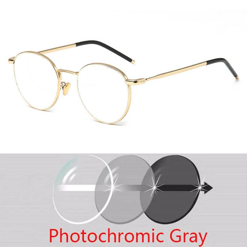 Metal Round Sun Glasses Women Polycarbonate Lens Driving Nearsighted Sunglasses Prescription 0 -0.5 -0.75 -1.0 To -5.0