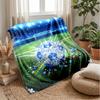 Diamond Soccer Ball Blanket Personalized Name Flannel Blanket Soft Cozy Plush Throw for Sofa Bed Lightweight Home Decor