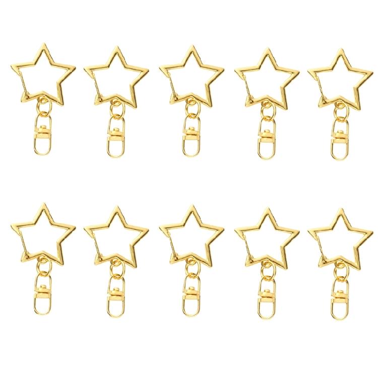 

Pack of 10 Star Shape Key Accessories Featuring an Artistic Figure 8 Designs Daily Key Organizer for Stylish Individuals золотий