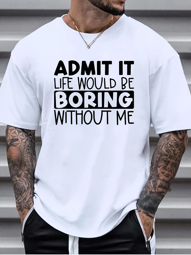 Przyznaj to Nudny T-shirt Graficzny Casualowy Harajuku z Okrągłym Dekoltem Vintage z Krótkim Rękawem Streetwear Zabawna Moda Codzienne Topy