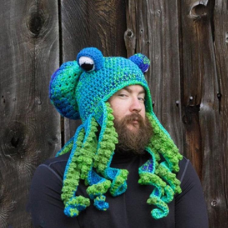 Cross-Border Adult Party Prank Crochet Octopus Hat