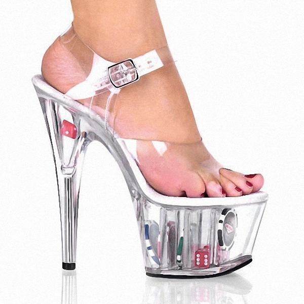 

Женские прозрачные туфли на высоком каблуке с цветочным принтом, босоножки на тонком каблуке, модные танцевальные туфли с кристаллами, каблук 17 см, платформа 7 см, YKC 46 розовый