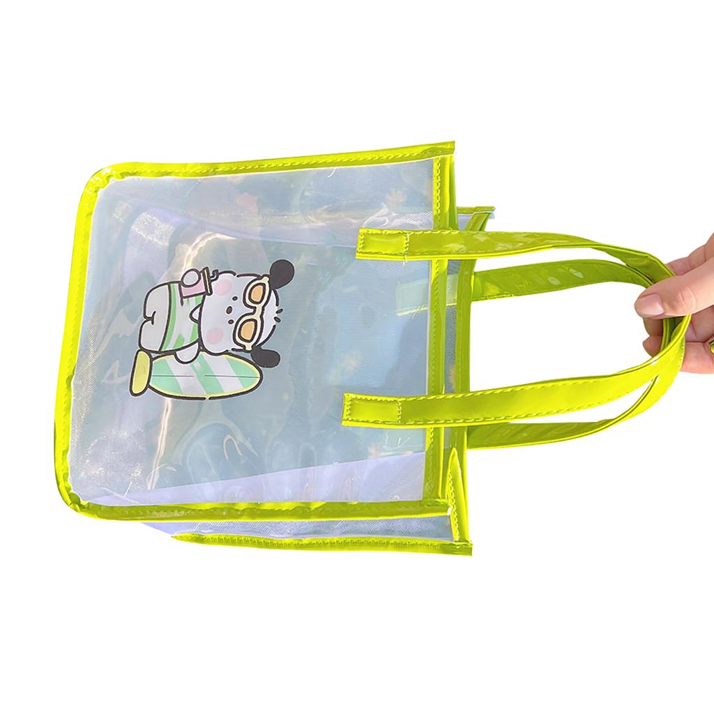 Handbag PVC Mesh Large Capacity Surfing Puppy Pattern Waterproof Folding Beach Storage Bag for