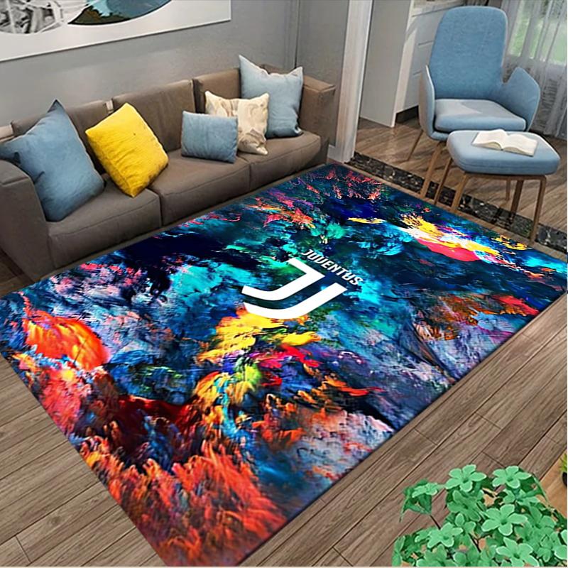 1pc Office Printed Area Carpet, Juventus Football Club Rug, Home Sofa Chair Mat For Christmas and Halloween Décor