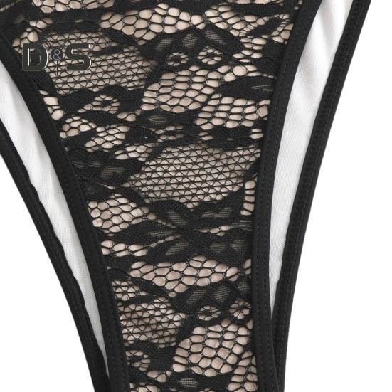 2 stk/sett Dame Bikini Sett Halter Badebukse med Sløyfe Snøring Lav midje Svømmebukser Sett Slangeskinnmønster Delt Design Strandklær