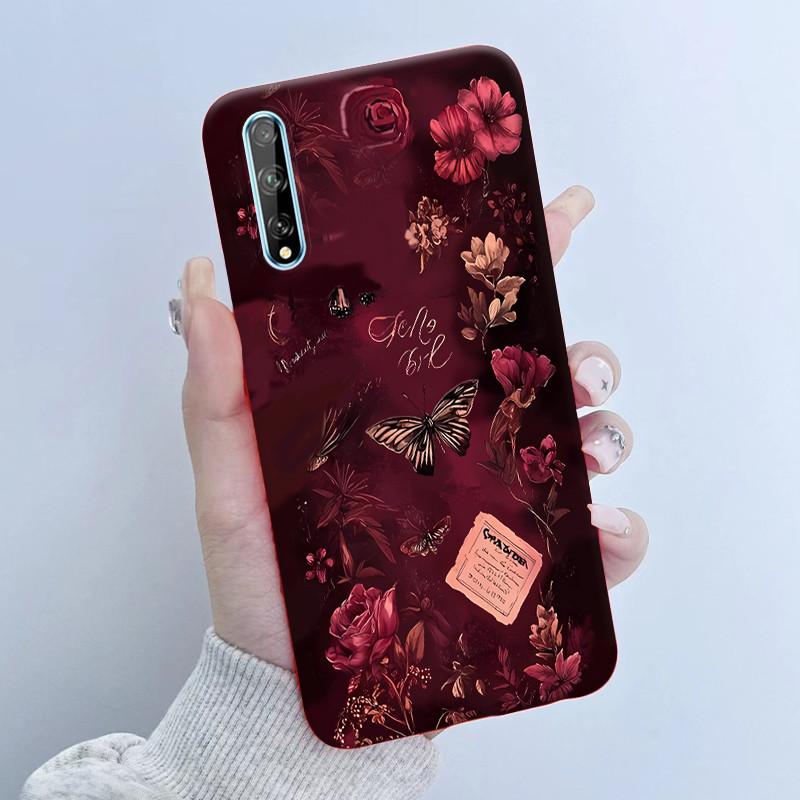 For Huawei Y8p Phone Case Flower Girl Design Soft Silicone TPU Back Housing for Huawei P Smart S Y 8p HuaweiY8p AQM-LX1 Covers