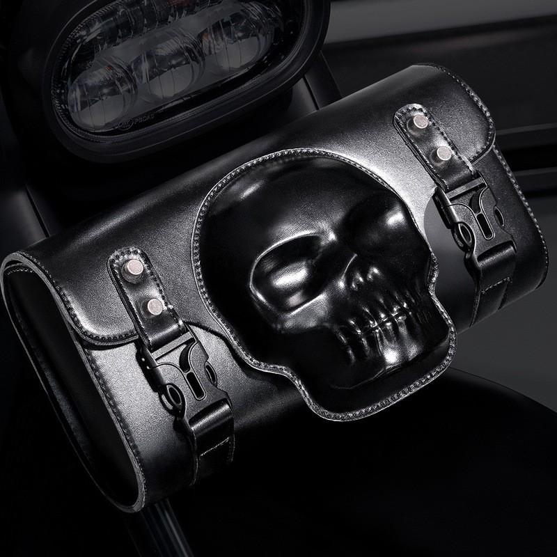 Sac de guidon de moto Sacoche à outils étanche Vélo rétro Harley Accessoire de rangement pour équitation en extérieur