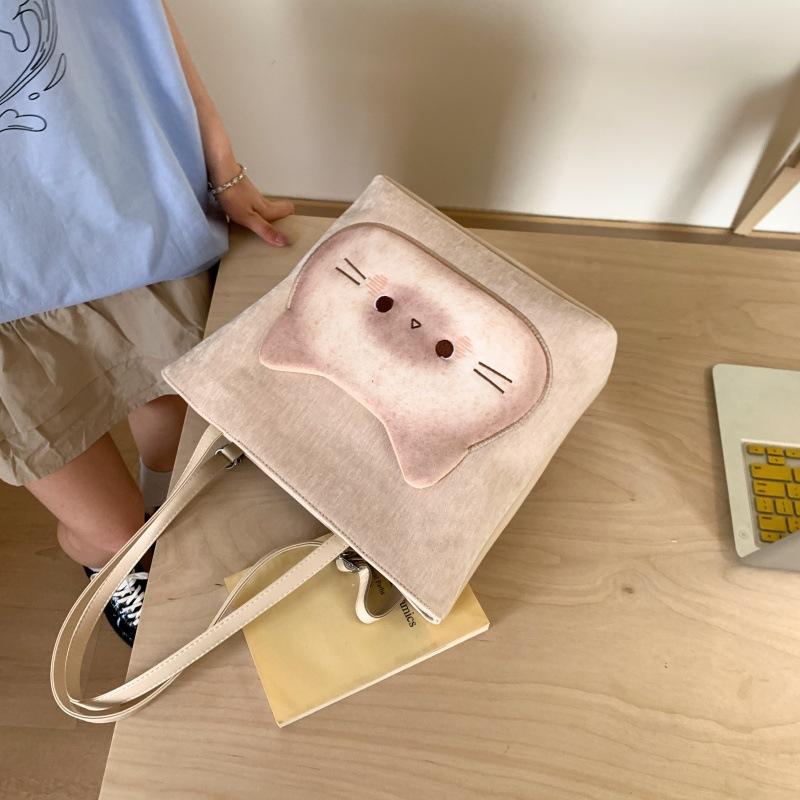 

Модная вместительная сумка-подмышка для женщин 2025 новая милая мультяшная сумка-тоут с кошкой многофункциональный рюкзак для женщин 29*13*29