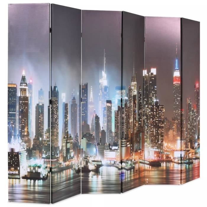 VidaXL Cloison de séparation pliable 228 x 170 cm New York la nuit