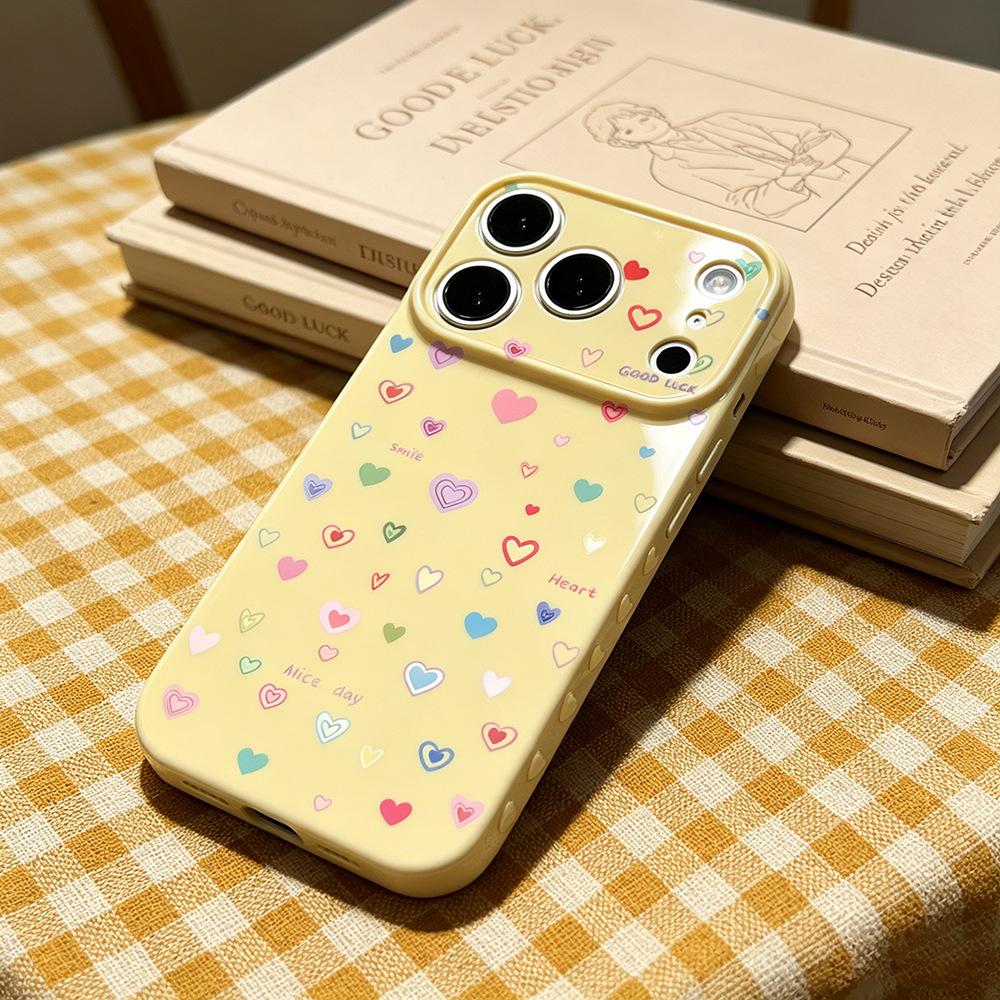 Ins Scattered Color Heart Suitable for Apple 16PM Creative iPhone17/16PRO Anti-drop New 15/17 Mobile Phone Case