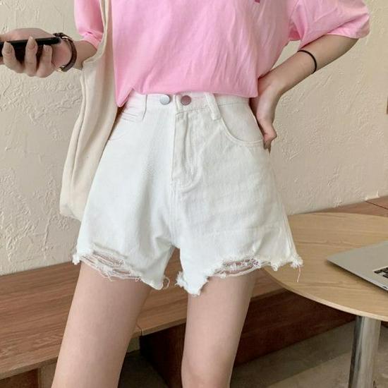 Women's Light Denim Wide-Leg Shorts - European & American Style