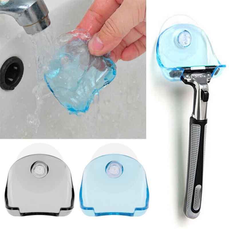 Modern Plastic Super Suction Cup Razor Organizer Holder For Bathroom Wall Storage