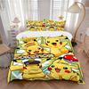3pcs Bedding Set Pikachu Adventure Includes 1 Comforter + 2 Pillowcases, Without Pillow Inserts, Soft Comfortable, Lightweight Breathable, P