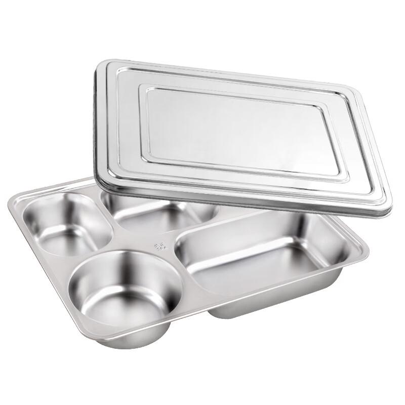 304 Stainless Steel Partitioned Lunch Box with Lid