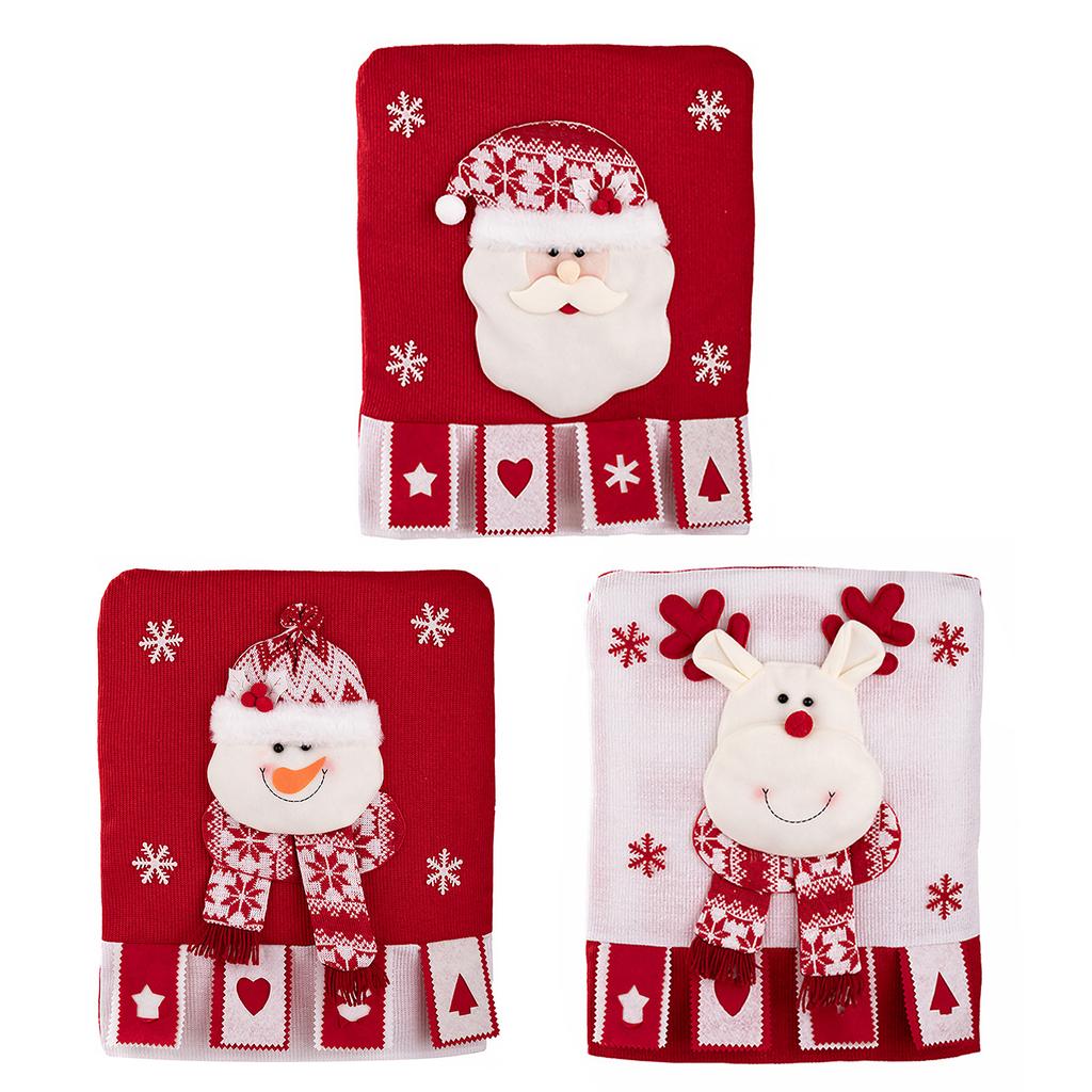 Christmas Chair Cover Chair Back Cover Xmas Chair Cover for Kitchen Dinning Room Holiday Party Decor
