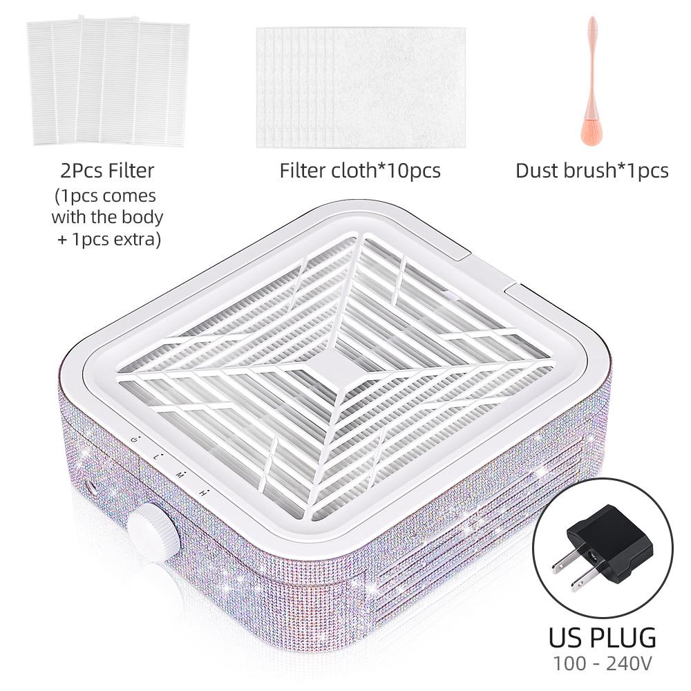 

Мощный пылесос для ногтей 120 Вт с 2 фильтрами, супервсасывание, бесщеточный экстрактор пыли для ногтей, вентилятор для маникюра и нейл-арта, пылесос