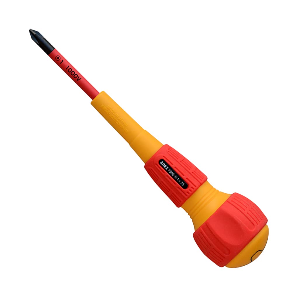 ANEX 1000V Slim for Electrical Screwdriver, Insulated, Compatible, Tip, Work, +1x75, No.7900