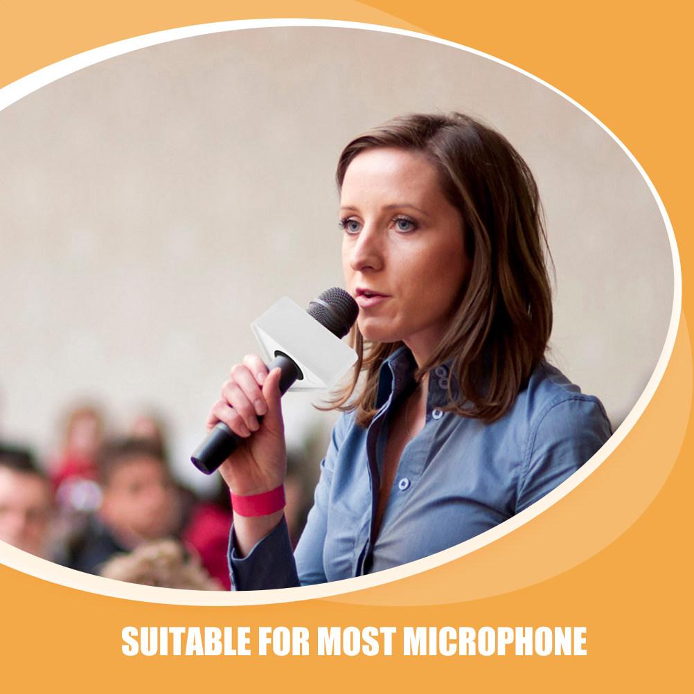3Pcs Taibiao Microphone Flags Plastic Mic Logo Station Multi Functional Interview Recording Speech Logo Triangle