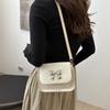 Stylish Summer Small Shoulder Bag For Women With Bow Design And Trendy Fashion Elements In Black Silver And White