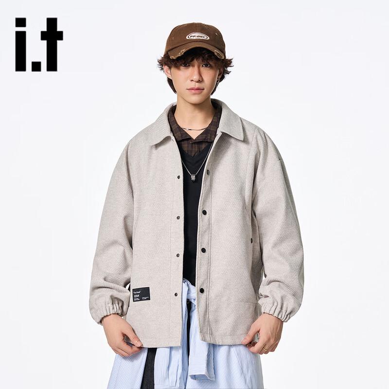 

Izzue Unisex Autumn Woolen-Look Lapel Jacket L