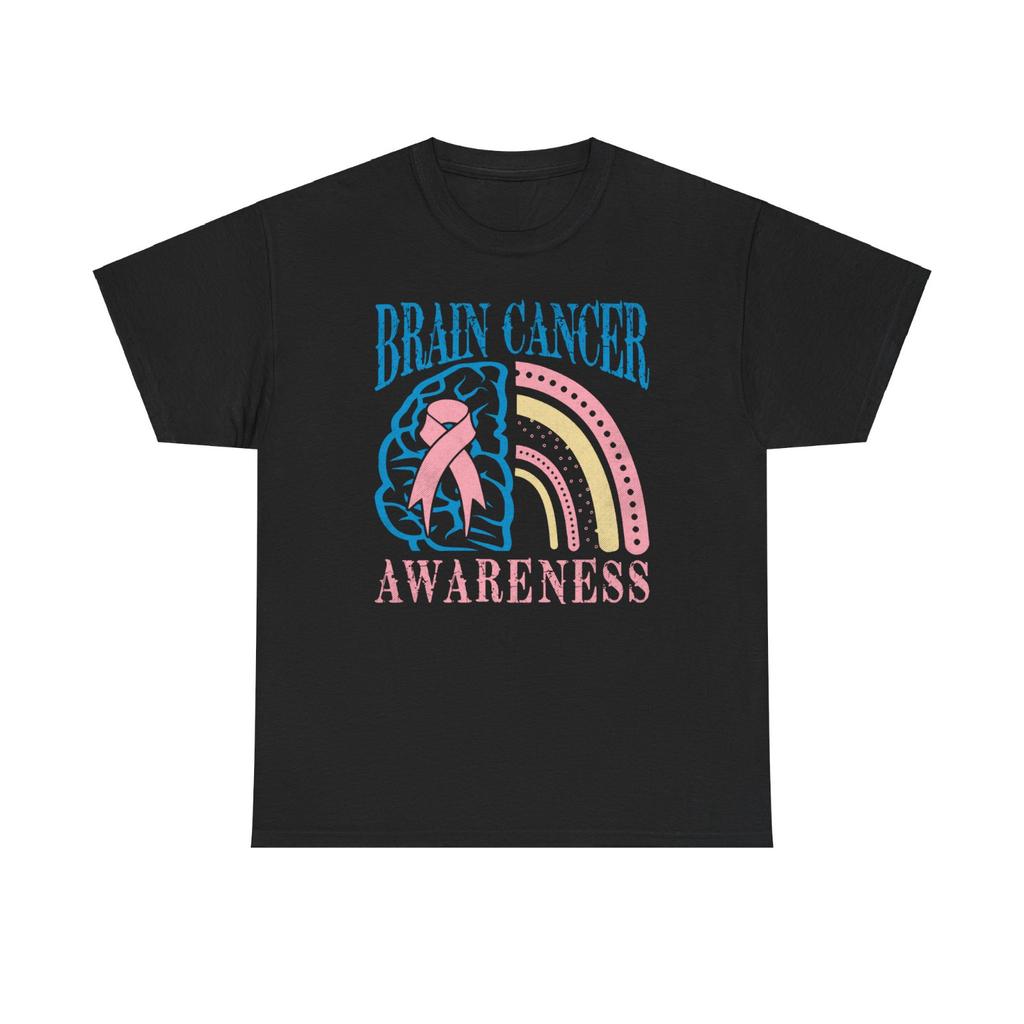 Brain Cancer Awareness T Shirt Pink Ribbon Cancer Awareness Support Unisex Top
