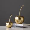 Creative Resin Crafts Golden Apples Fruit Sculptures Apple Ornaments Cherry Decorative Figurines Home Decoration Accessories