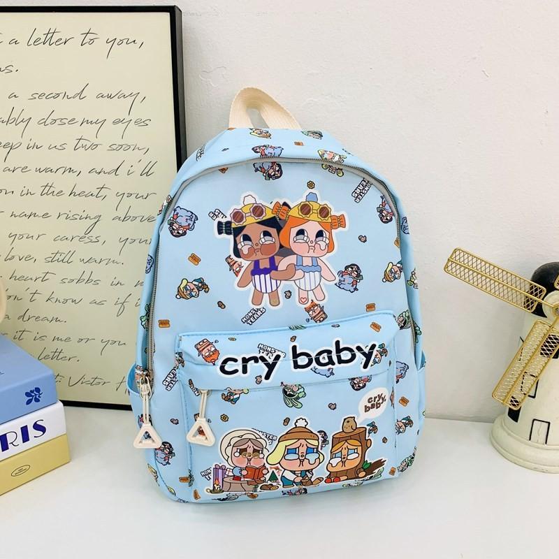 Girls Cartoon Prepreschool Bookbag With Cry Baby And Letter Prints For Daily