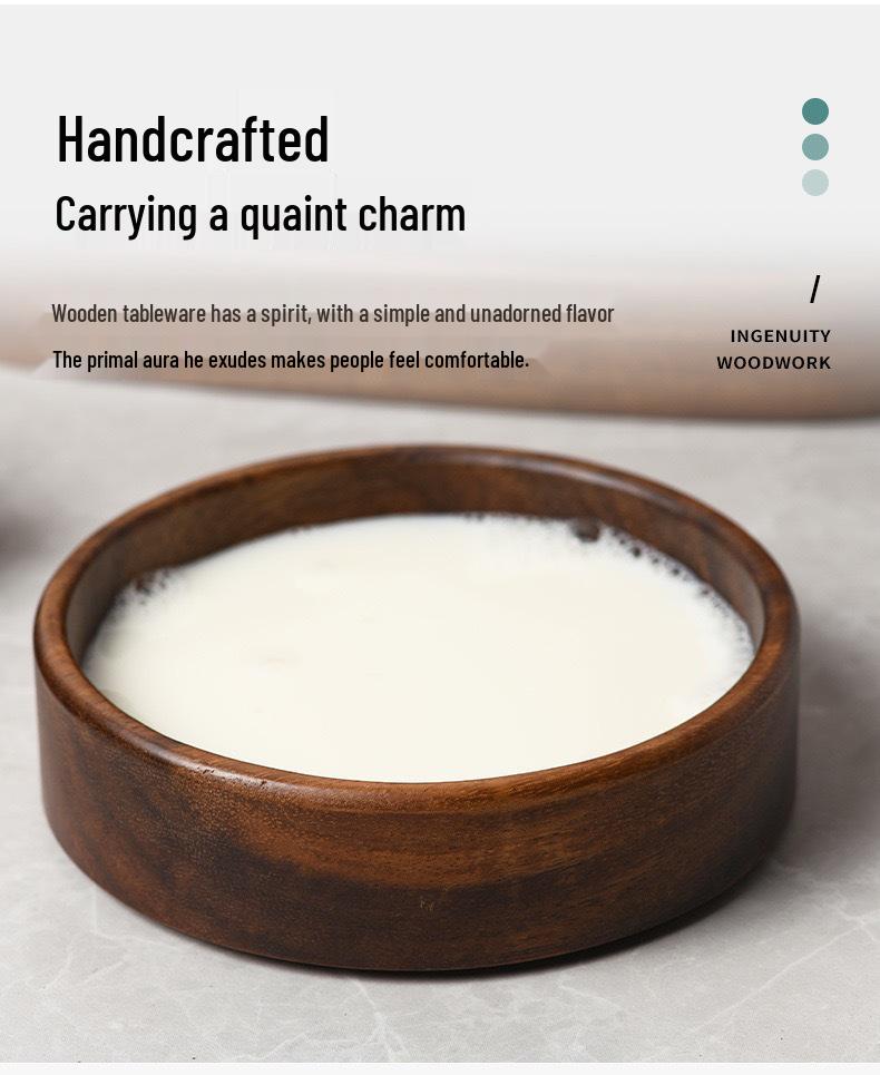 Walnut Wood Fruit Bowl - Solid Wood Snack and Salad Plate