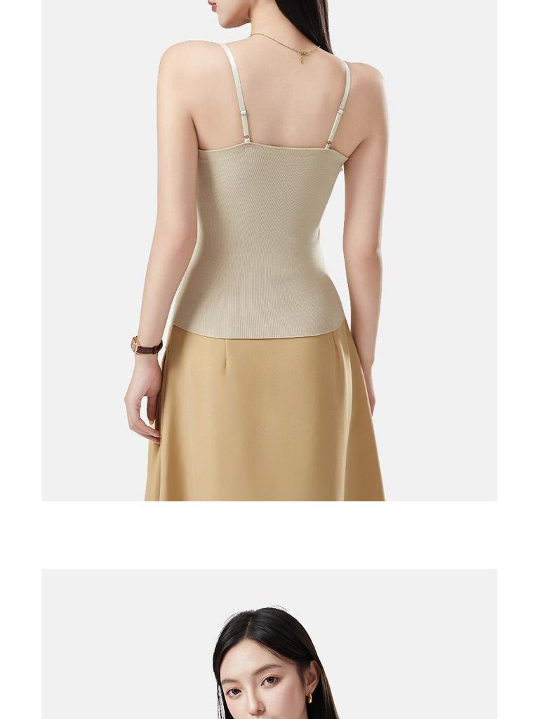 Women's Lace Camisole with Bow & Chest Pads - Warm Velvet-Lined Sleeveless Top for Autumn & Winter