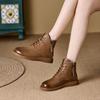 Autumn and Winter Leather Short Boots Women's 2026 New Double Zipper Martin Boots Women's Flat Bottom Round Head Casual Women's Boots 310