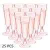 25pcs Champagne Glasses Disposable Cocktail Glasses Plastic Red Wine Glasses Tall Glasses Gold Powder Martini Glasses Party Bar