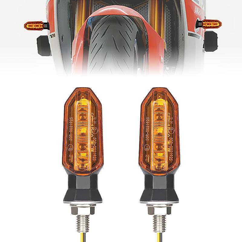 Motorcycle LED Turn Signal Lights 8mm Mini Flashing Light For Honda CBR500R CBR650F CB500X CRF250L MSX125 12V Moto Indicator