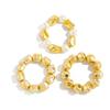 SHIXIN Set da 3 Pezzi Braccialetti Elastici Impilabili Vintage con Perle Finte per Donna Punk Colore Oro Braccialetto Irregolare con Perline Acriliche