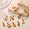 18K Gold Plated Bubble Letter Pendants - 26 English Letters