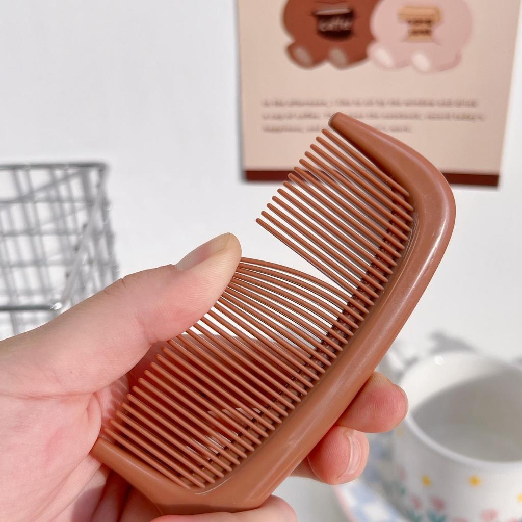 1ks Roztomilý kreslený dětský kartáč na vlasy Mléko Čaj Barevný hřeben Kawaii Bear Bunny Pryskyřičný hřeben s měkkou rukojetí pro holčičku Vlasové doplňky