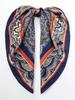 Luxury Retro Women'S Silk Satin Hair 70Cm Square Scarves Fashion Flower Printed Headscarf Designer Scarf Headband
