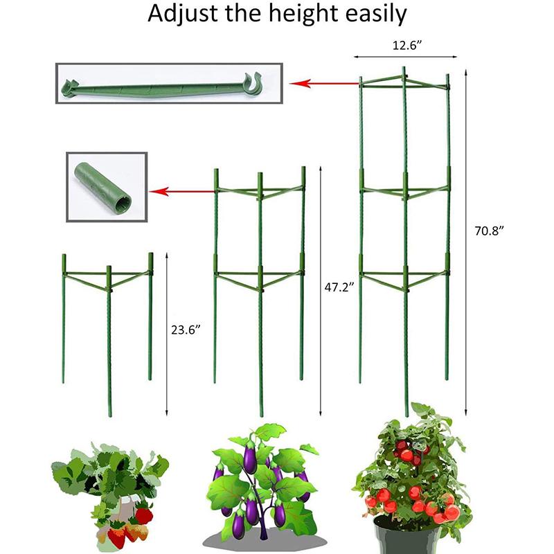 DIY Pflanzenstützen Gemüseanbau Rahmen Tomatenstange Kunststoffbeschichtetes Stahlgitter 80/120/160 cm Höhe 11 mm Dicke Pflanzenpfähle