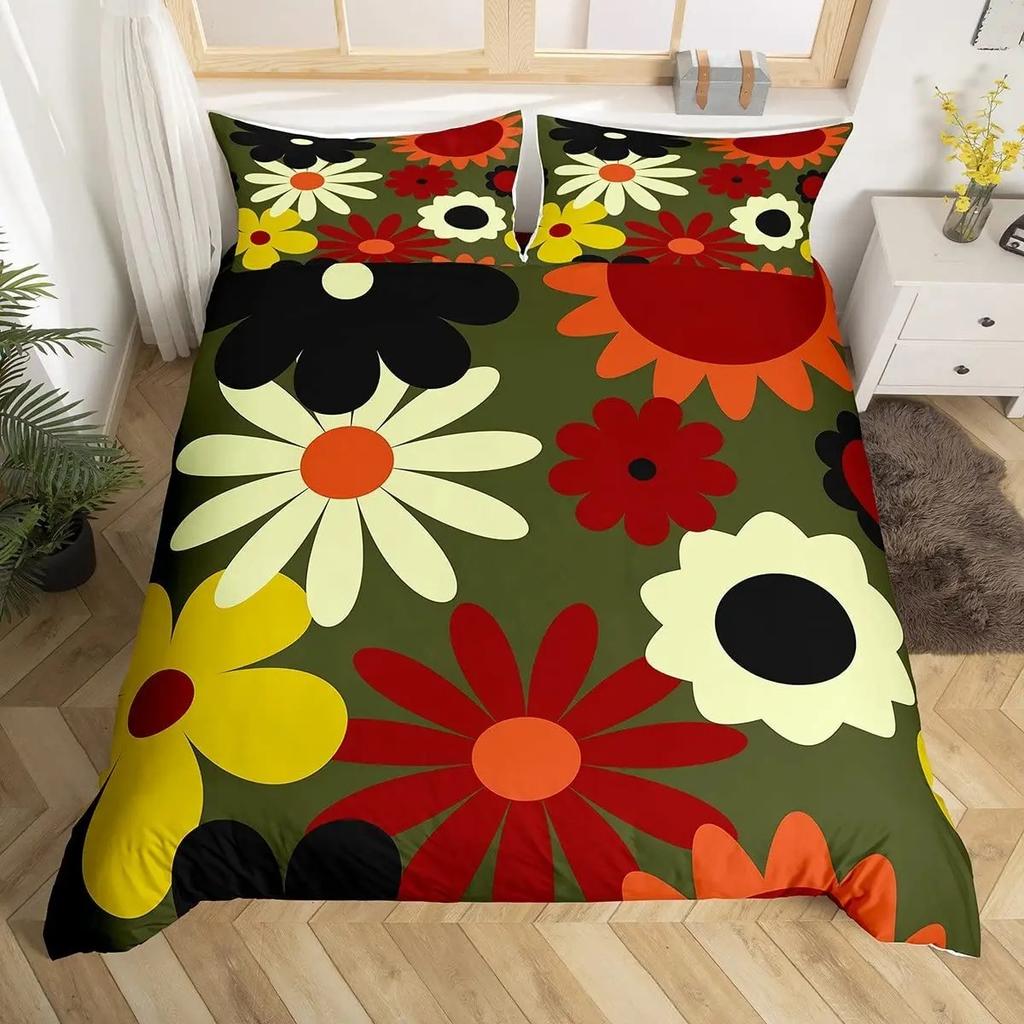 Rainbow Duvet Cover Kawaii Tropical Fruits Bedding Set Pineapple Lemon Doughnut Orange Strawberry Comforter Quilt Cover Set