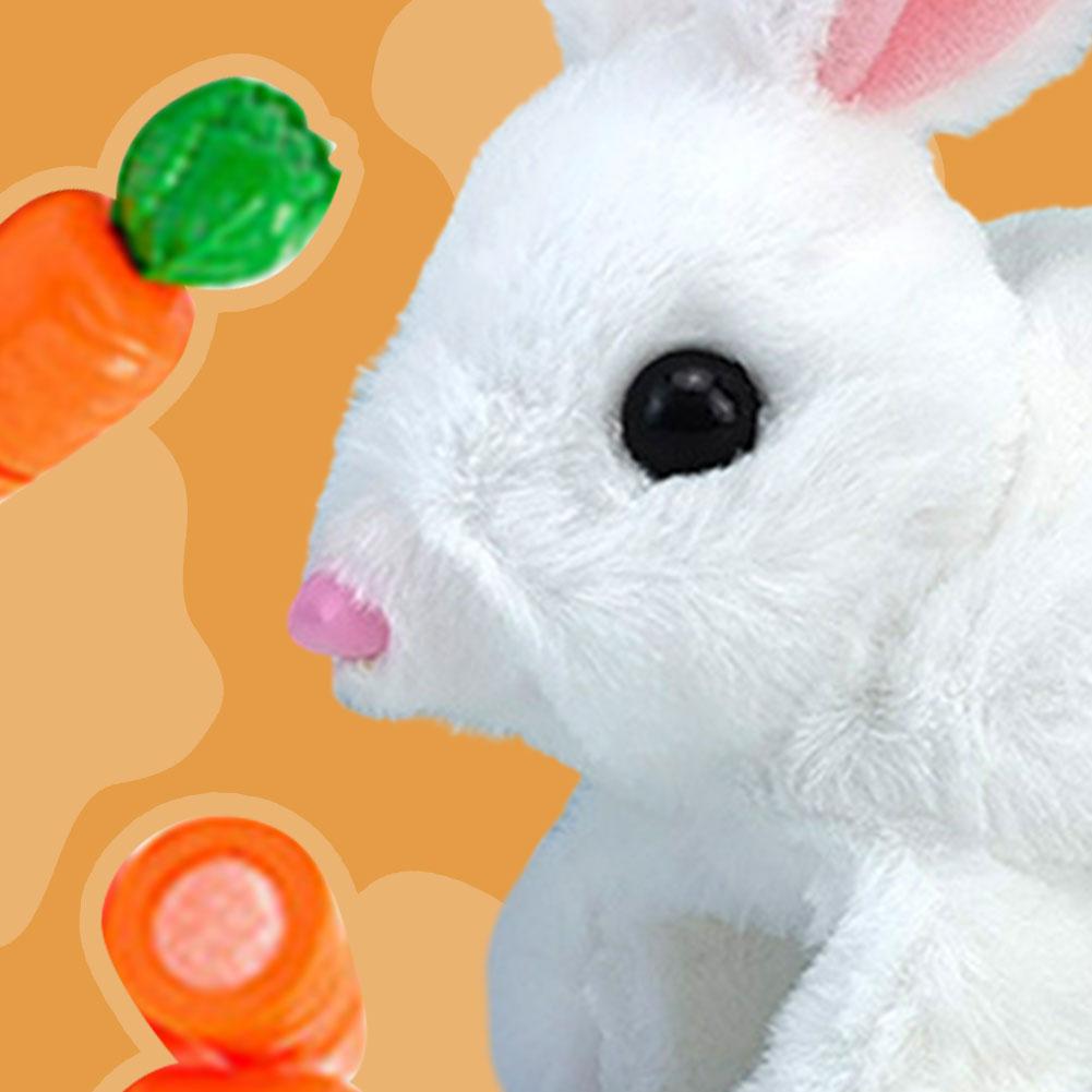 Interactive Electronic Pet with Sounds and Movements Realistic Bunny Toy Easter Plush Stuffed Bunny Toy Gift for Toddlers