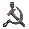 Red Battle Damage Sickle and Hammer Pendant, Retro Ethnic Style Necklace for Men and Women, Badge Emblem