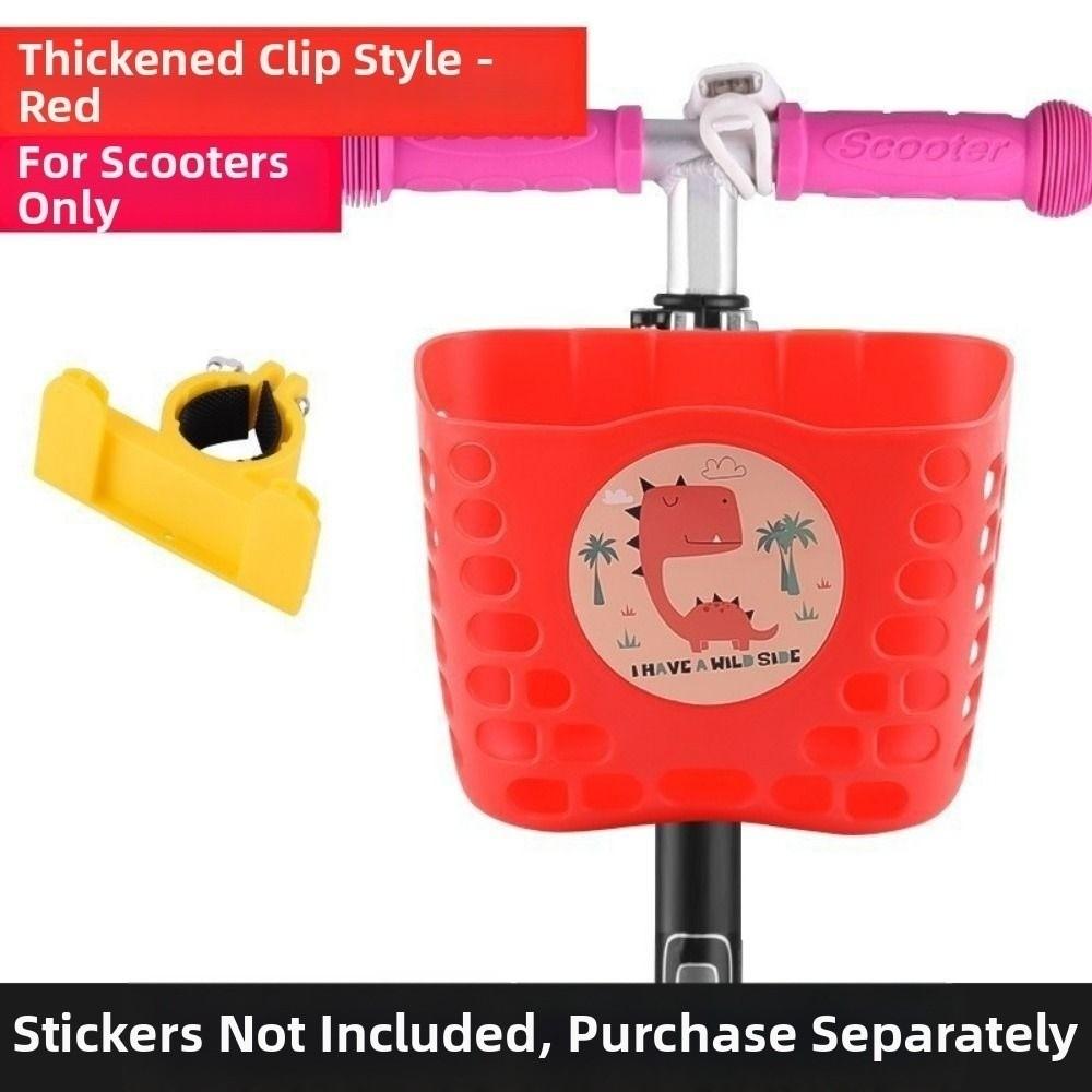 Plastic Children Kids Basket Cartoon Patten Student Front Basket Bike Carrier Bag  Bike Accessories