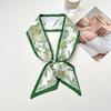 2025 Korean Fashion Flowers Pattern Women Twill Decorative Ribbon Small Scarf Binding Bag Handle Ribbon Hair Band Small Scarf