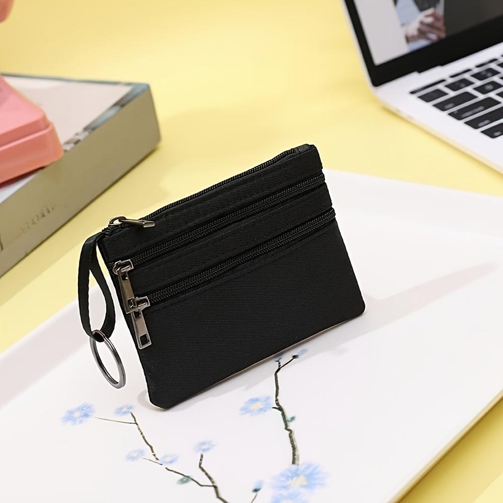 Coin Purse for Women, Mini Zippered Keychain Wallet, 3-Layer Storage Bag, Fashionable Handbag