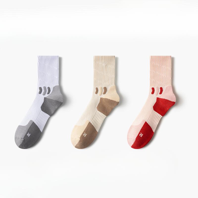 3 Paar Damen Frühling und Sommer Lauf-Sport-Mesh Atmungsaktive Deodorant Antibakterielle Kniestrümpfe