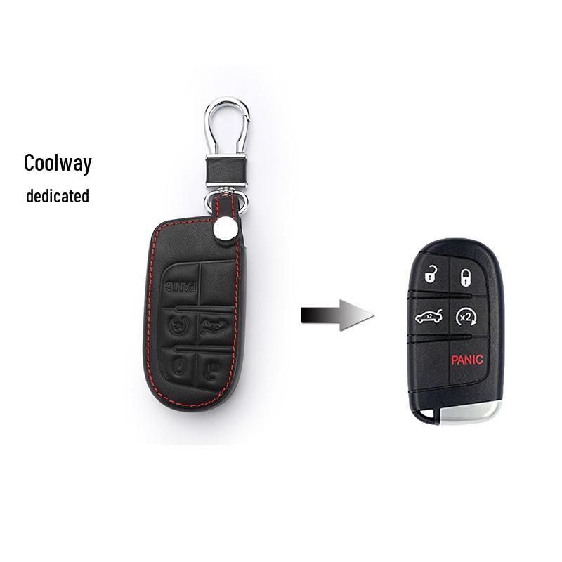 Premium Leather Key Cover for Jeep Liberty, Renegade, Grand Cherokee, & Compass