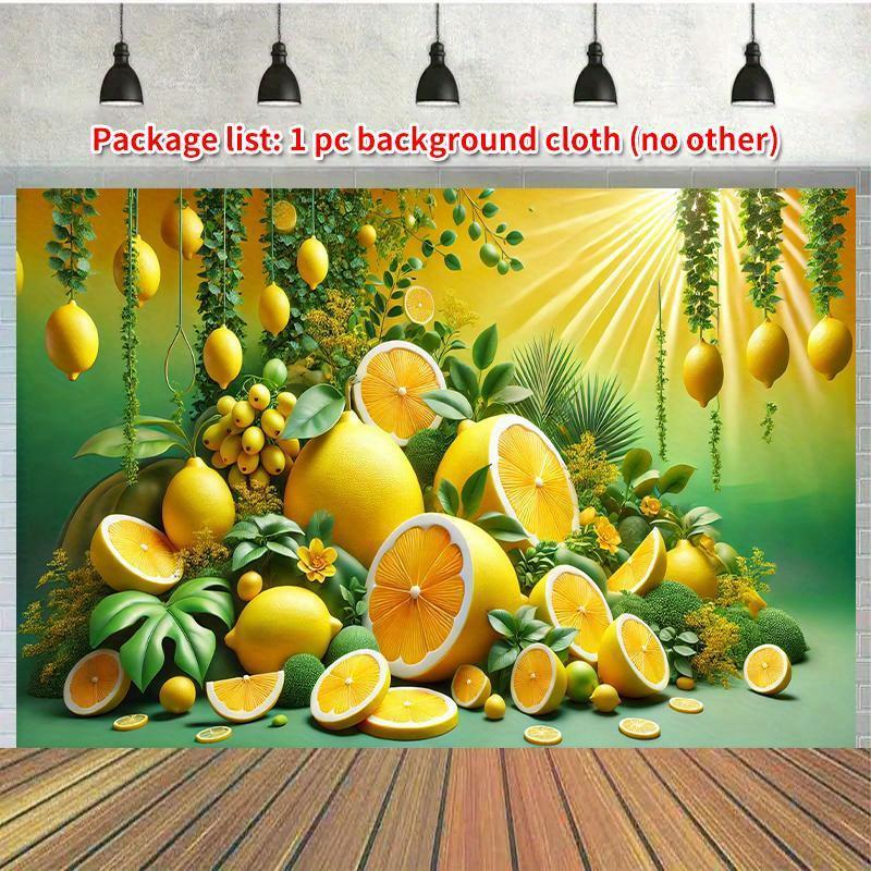 2D Plane Lemon Background Cloth Under the Sunlight Party Decorations Perfectly Suitable for Family Polyester Fiber