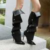 Rutschfeste Schuhe, High Heels Spitzstiefel, Lange Stiefel, Übergröße, Damenschuhe, Stiefeletten