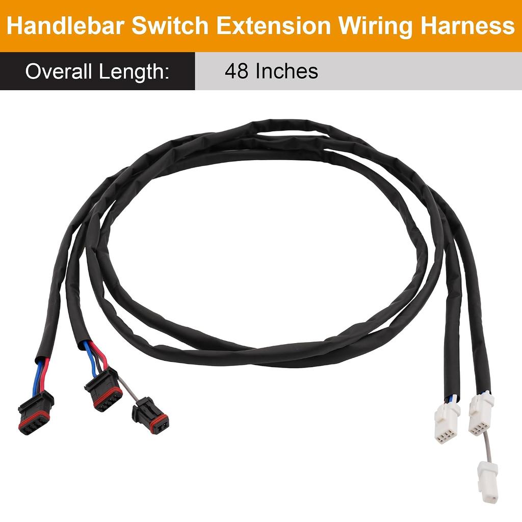 48 Inch Handlebar Switch Extension Wiring Harness Kit with CAN Bus NHCX-CB14 for Harley-Davidson Touring Electra Glide, Road Glide, Road King, Street